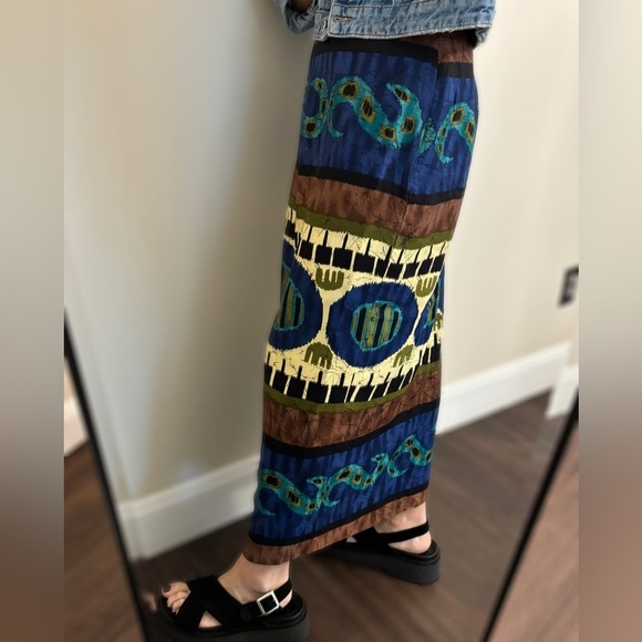 Vintage KGR maxi skirt abstract pattern made in USA - Picture 4 of 15